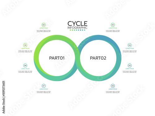 Thin line flat arrows for infographic. Template for diagram, graph, presentation and chart. Business concept with 8 options, parts, steps or processes. Stroke icons.
