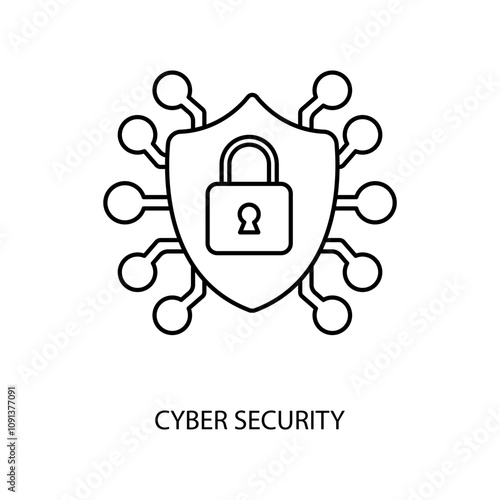 cyber security concept line icon. Simple element illustration. cyber security concept outline symbol design.