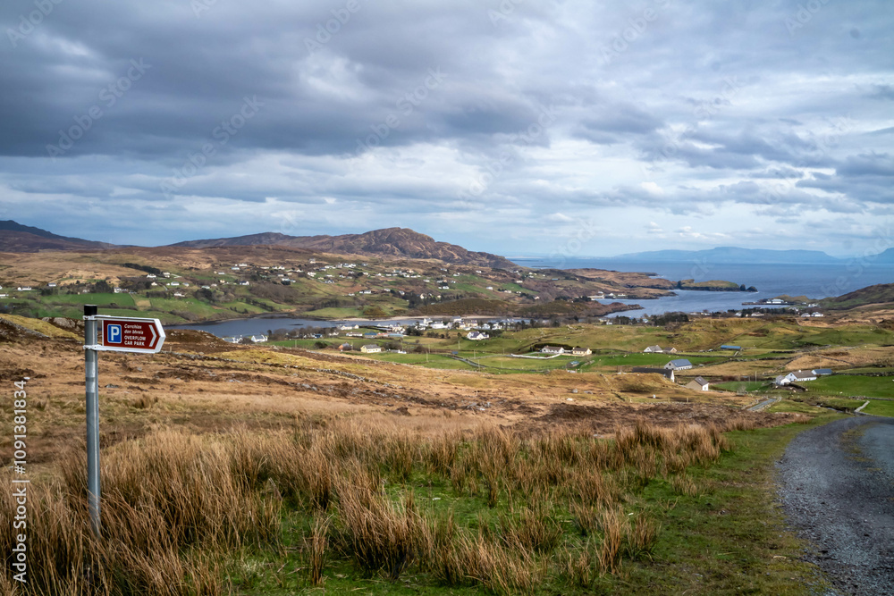 Naklejka premium Slieve League pilgrim path by Teelin in County Donegal, Ireland