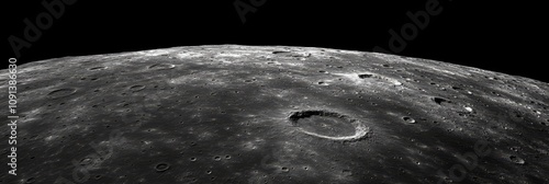 Moon's Surface: Crater Details Visible During Day - Stunning lunar surface detail, showcasing craters, texture, and the impact of celestial events. Space, astronomy, science, exploration, universe.