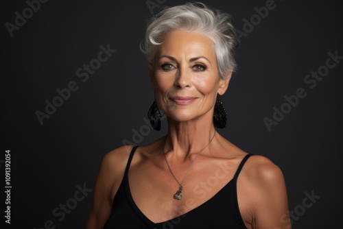 Studio portrait of a senior woman with beauty and grace