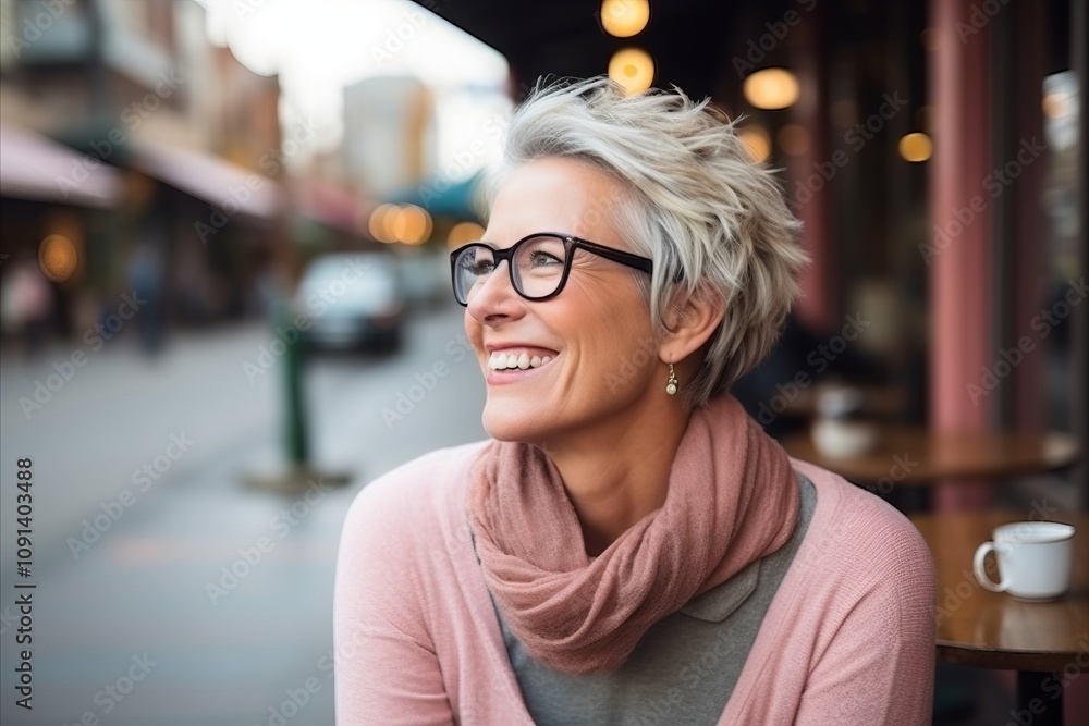 Portrait of happy senior woman with eyeglasses in the city Portrait of happy senior woman with eyeglasses in the city