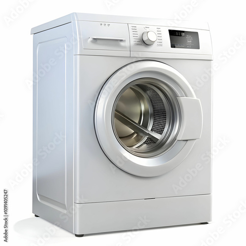 Wallpaper Mural A modern washing machine isolated on a white background, showcasing its sleek design and features. Torontodigital.ca