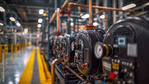 Wallpaper Mural Close-Up of a Large Industrial Air Compressor System in a Modern Manufacturing Facility – Power and Precision Machinery Torontodigital.ca