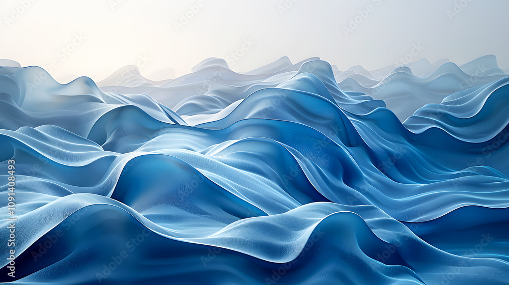 Geometric Waves in Calm Blue Tones Geometric Waves in Calm Blue Tones