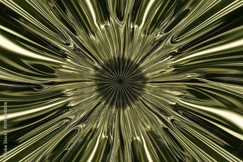Obraz premium Three-Dimensional Fluid Radiant Background with Untamed Natural Shapes and Olive Textures