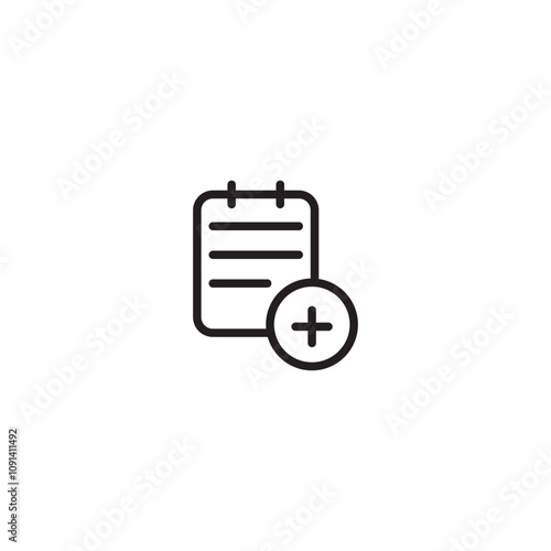 Add document thin liner icon. Editable icon.