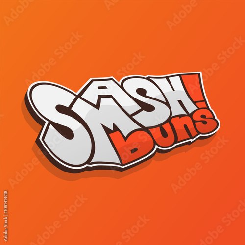 Typography design of smash bun for burger fast food design