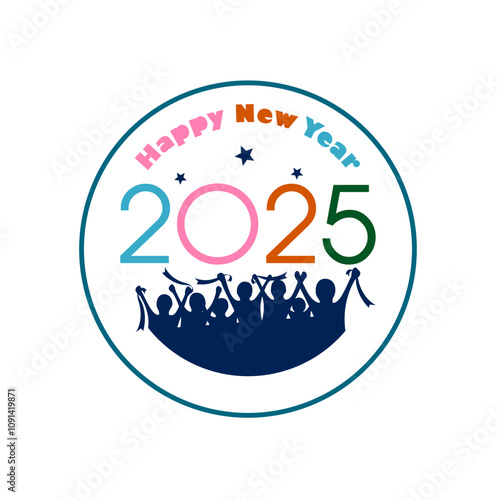 Happy New Year 2025 design vector.