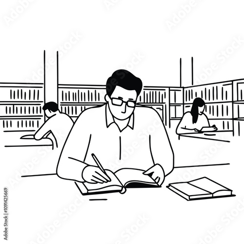 man-studying-at-a-library------ (1).eps