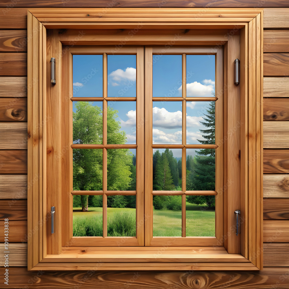 Fototapeta premium wooden window design