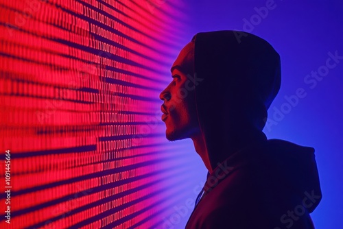 Mysterious Hacker in a Dramatic Cyber Scene