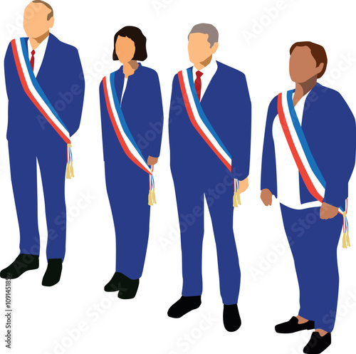 maires homme et femme représentants des communes et villes françaises