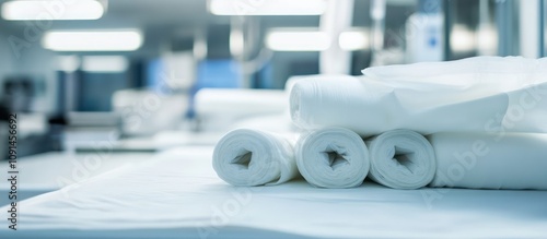 Rolls of Non-Woven Fabric in a Factory Setting