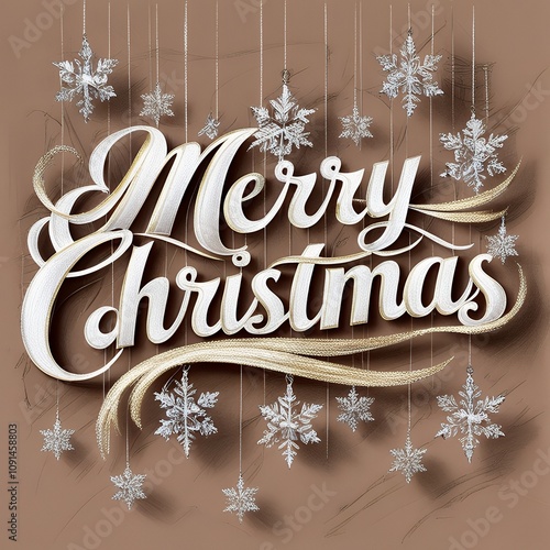 Rustic Elegance: A Festive 'Merry Christmas' Greeting Card Design