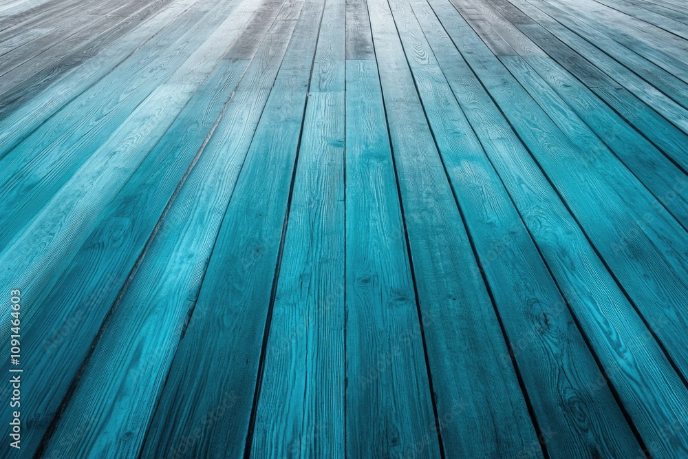Wooden floor with blue paint, suitable for interior design and architecture images Wooden floor with blue paint, suitable for interior design and architecture images