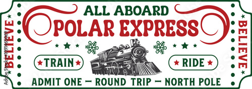 Polar Express Ticket Svg Png Files, Train Svg, Holiday Svg, Christmas Svg, All Abroad Train Ride Svg, Believe Svg Polar Express SVG, Polar Express Vector, Silhouette, Cricut file, Clipart, Cuttable De
