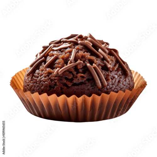 Brigadeiro pastry, front view, transparent background image