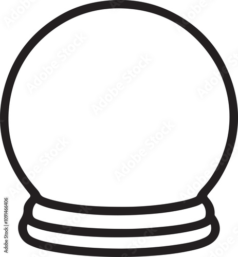 Snow Globe Vector Silhouette isolated on white background