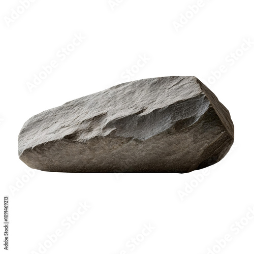 One natural stone, isolated transparent background image.