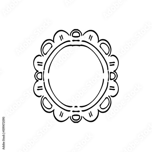 Round frame with snowman ornament