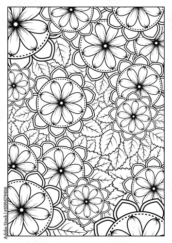 Floral Doodle Art: Coloring Pages for Stress Relief and Creative Therapy