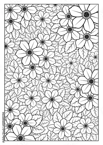 Floral Doodle Art: Coloring Pages for Stress Relief and Creative Therapy
