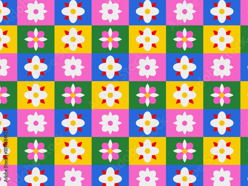 Seamless abstract geometric fabric background pattern art.