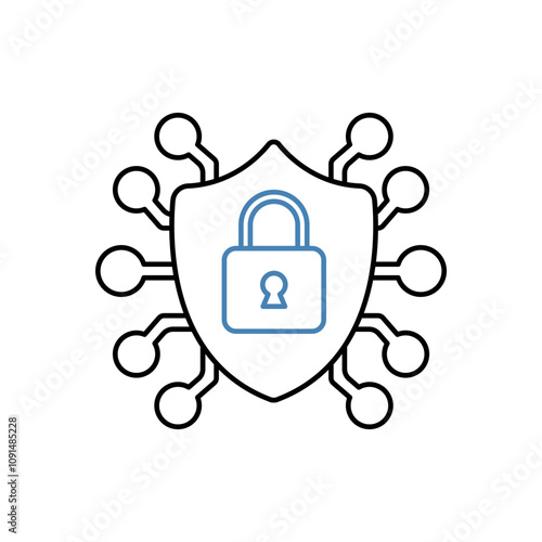 cyber security concept line icon. Simple element illustration. cyber security concept outline symbol design.