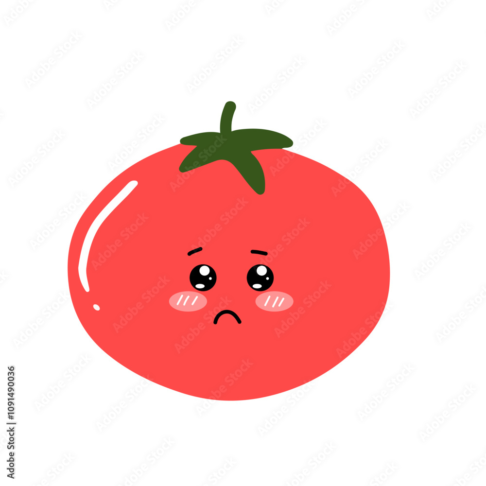 Obraz premium kawaii variant expression face tomato cartoon design isolated on white background