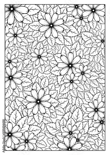 Floral Doodle Art: Coloring Pages for Stress Relief and Creative Therapy