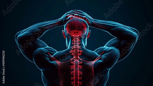 the back of a man with his hands on his head