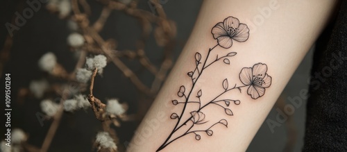 Wallpaper Mural Delicate Floral Tattoo on Arm Torontodigital.ca