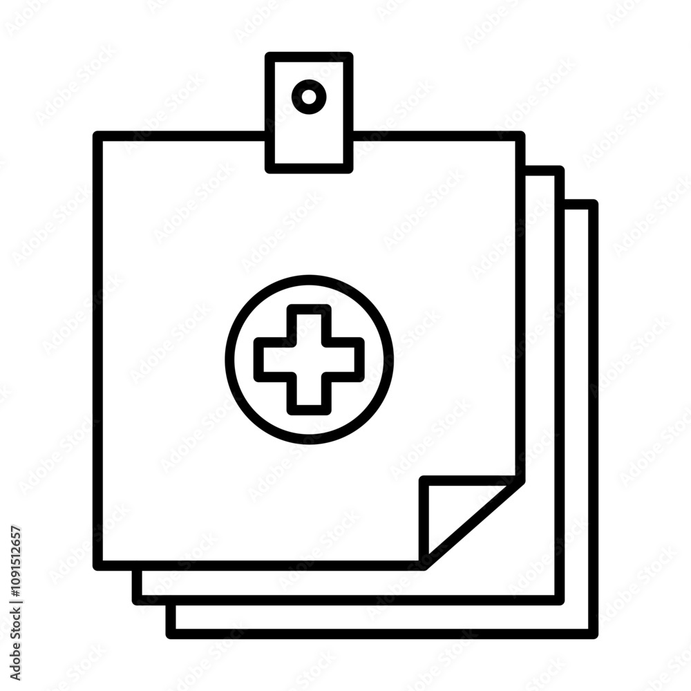 Obraz premium Add Notes Vector Line Icon Design