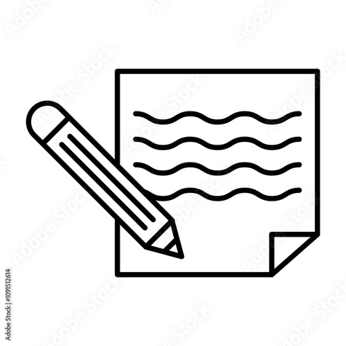 Draft Note Vector Line Icon Design