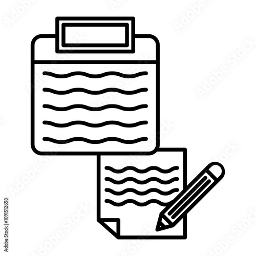 Draft Document Vector Line Icon Design