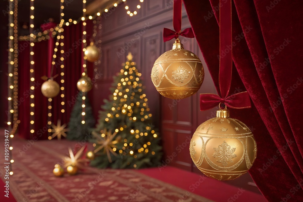 red christmas ball Merry Christmas and Happy New Year Background red christmas ball Merry Christmas and Happy New Year Background