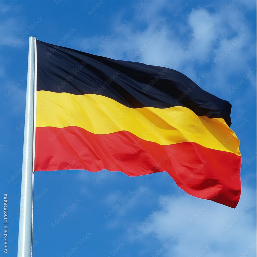 Fototapeta premium German flag waving in the wind