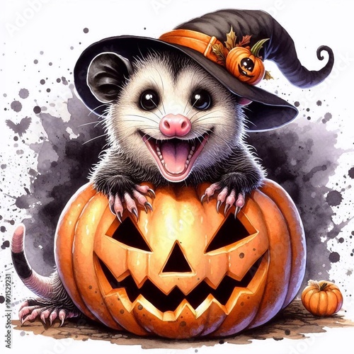 Opossum an Halloween photo