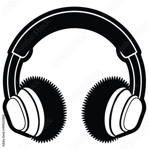 Ear muffs silhouette vector illustration on white background
