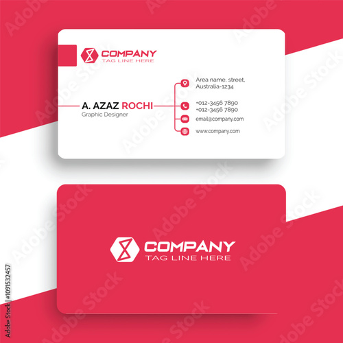 Modern business card template design. Contact card for company.