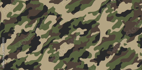 Green camouflage military pattern. Khaki camouflage pattern for clothing design.	