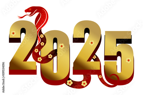 Year of the Snake Celebrating 2025 with Symbolic Imagery, 2025 Embracing the Serpent's Wisdom and Strength, A Serpentine Welcome to 2025 The Year of the Snake.