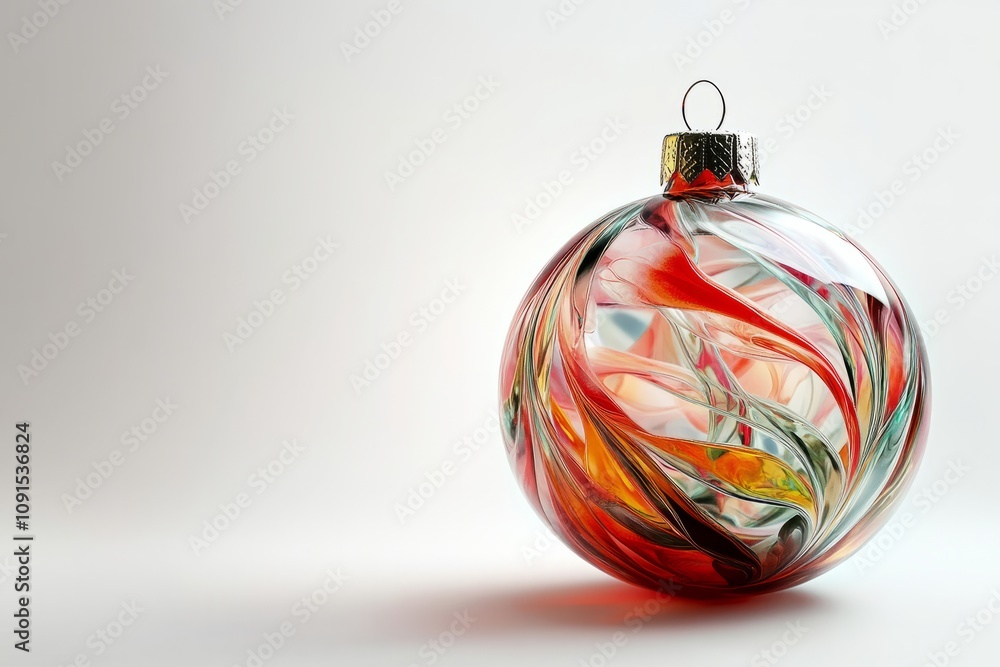 A beautiful transparent Christmas ball with a winter landscape will decorate your home for the Christmas holidays, copy space A beautiful transparent Christmas ball with a winter landscape will decorate your home for the Christmas holidays, copy space