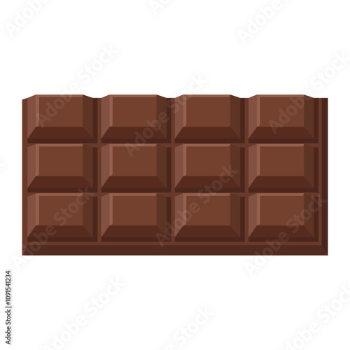 Chocolate bar icon. Unwrapped square chocolate.