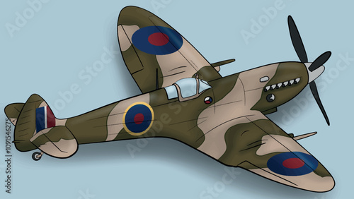 Illustration of ww2 plane vector