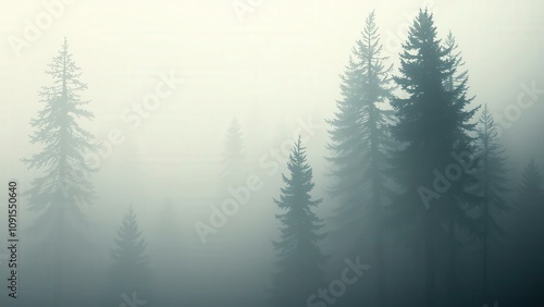 Mystical Forest in Fog: Perfect for Wall Art, Home Decor, or Nature Photography Enthusiasts photo