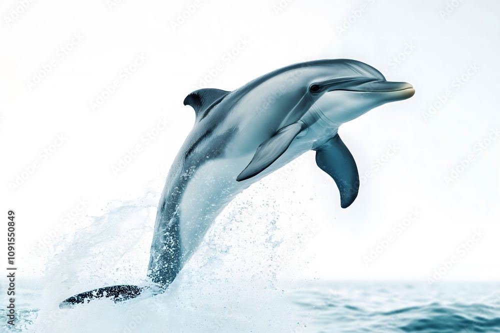 Fototapeta premium Smiling dolphin leaping up