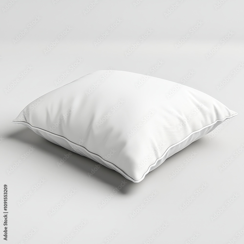 Fototapeta premium Soft white pillow on smooth surface: minimalist comfort and elegance