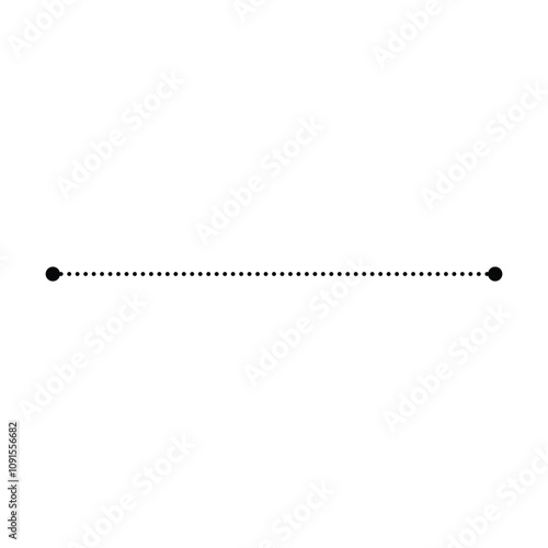 Tracing line horizontal element for kids worksheet, dotted line for writing, drawing and motor skills development illustration